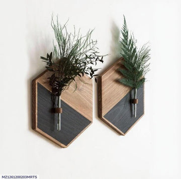 2 Pcs MDF Wood Planters – Stylish Greenery Accents for Your Home