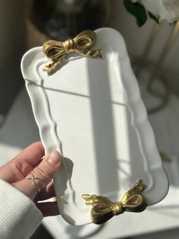 DIY Decorative Bow Jewelry Tray | Handmade Trinket Dish for Rings, Earrings & Home Decor