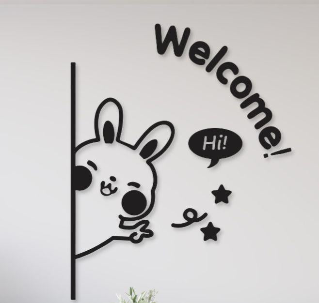 Cute Rabbit Welcome Wall Decor 🐰 | Make Your Home Adorable in Seconds