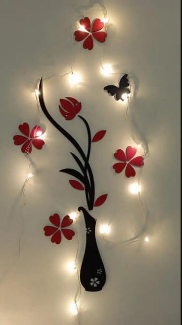Modern Abstract Wall Art Set – Red Black 3D MDF Luxury Wall Decor for Living Room & Office